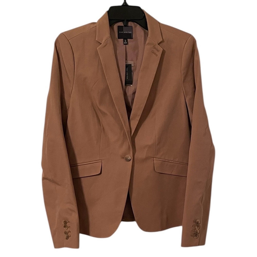 The Limited Women's Almond Brown Single Button Blazer Jacket Size M Tall